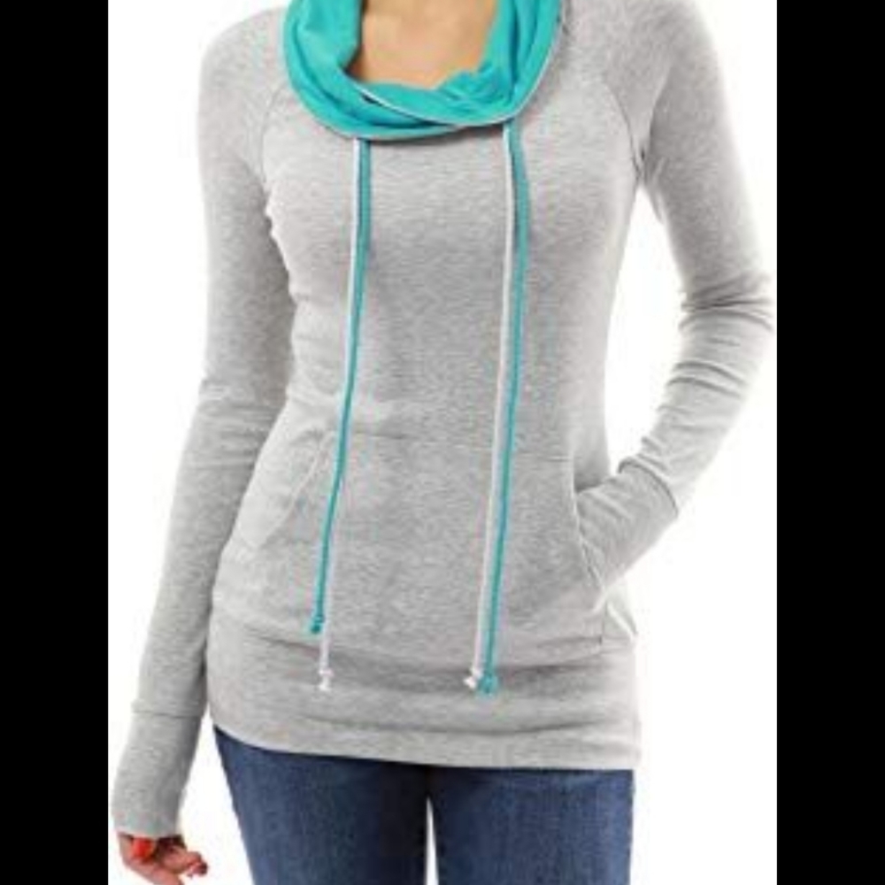 Cowl neck casual sweatshirt